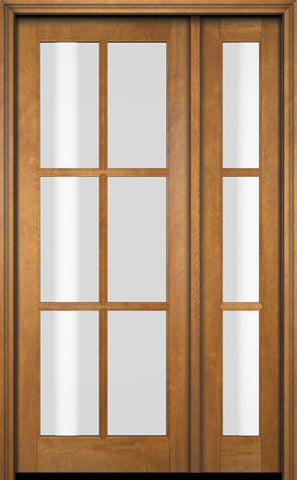 WDMA 38x80 Door (3ft2in by 6ft8in) Exterior Swing Mahogany 6 Lite TDL Single Entry Door Sidelight 1