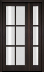 WDMA 38x80 Door (3ft2in by 6ft8in) Exterior Swing Mahogany 6 Lite TDL Single Entry Door Sidelight 2