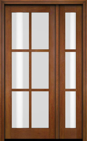 WDMA 38x80 Door (3ft2in by 6ft8in) Exterior Swing Mahogany 6 Lite TDL Single Entry Door Sidelight 4