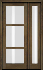 WDMA 38x80 Door (3ft2in by 6ft8in) Exterior Swing Mahogany 3 Lite Windermere Shaker Single Entry Door Sidelight 3
