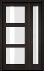 WDMA 38x80 Door (3ft2in by 6ft8in) Exterior Swing Mahogany Modern 3 Lite Shaker Single Entry Door Sidelight 3