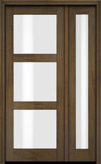 WDMA 38x80 Door (3ft2in by 6ft8in) Exterior Swing Mahogany Modern 3 Lite Shaker Single Entry Door Sidelight 5