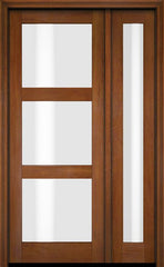 WDMA 38x80 Door (3ft2in by 6ft8in) Exterior Swing Mahogany Modern 3 Lite Shaker Single Entry Door Sidelight 7