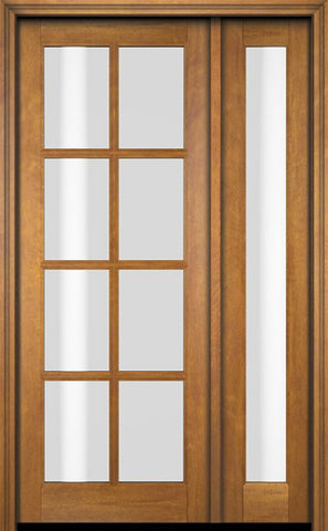 WDMA 38x80 Door (3ft2in by 6ft8in) Exterior Swing Mahogany 8 Lite TDL Single Entry Door Full Sidelight 1