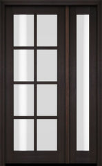 WDMA 38x80 Door (3ft2in by 6ft8in) Exterior Swing Mahogany 8 Lite TDL Single Entry Door Full Sidelight 2