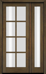 WDMA 38x80 Door (3ft2in by 6ft8in) Exterior Swing Mahogany 8 Lite TDL Single Entry Door Full Sidelight 3