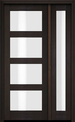 WDMA 38x80 Door (3ft2in by 6ft8in) Exterior Swing Mahogany Modern 4 Lite Shaker Single Entry Door Sidelight 3
