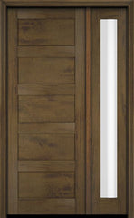 WDMA 38x80 Door (3ft2in by 6ft8in) Exterior Swing Mahogany Modern 5 Flat Panel Shaker Single Entry Door Sidelight 3