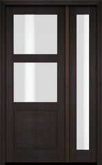 WDMA 38x80 Door (3ft2in by 6ft8in) Exterior Swing Mahogany 2 Lite Over Raised Panel Single Entry Door Sidelight 2