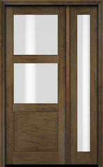 WDMA 38x80 Door (3ft2in by 6ft8in) Exterior Swing Mahogany 2 Lite Over Raised Panel Single Entry Door Sidelight 3