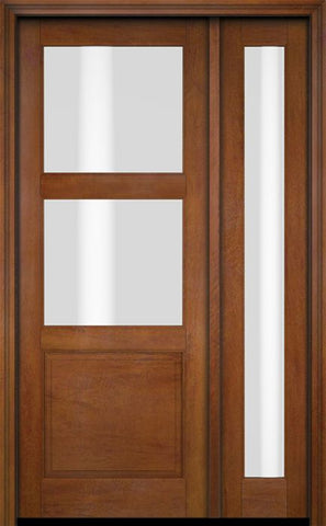 WDMA 38x80 Door (3ft2in by 6ft8in) Exterior Swing Mahogany 2 Lite Over Raised Panel Single Entry Door Sidelight 4