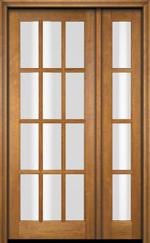 WDMA 38x80 Door (3ft2in by 6ft8in) Exterior Swing Mahogany 12 Lite TDL Single Entry Door Sidelight 1