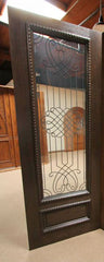 WDMA 38x80 Door (3ft2in by 6ft8in) Exterior Mahogany Designer Iron Scrollwork Glass Door One Sidelight 3