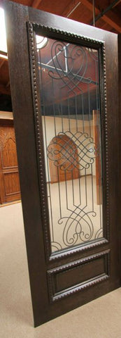 WDMA 38x80 Door (3ft2in by 6ft8in) Exterior Mahogany Designer Iron Scrollwork Glass Door One Sidelight 5