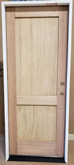 WDMA 38x84 Door (3ft2in by 7ft) Exterior Swing Mahogany Modern 2 Flat Panel Shaker Single Entry Door Sidelight 2
