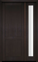 WDMA 38x84 Door (3ft2in by 7ft) Exterior Swing Mahogany Modern 2 Flat Panel Shaker Single Entry Door Sidelight 5