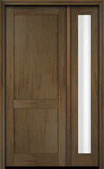 WDMA 38x84 Door (3ft2in by 7ft) Exterior Swing Mahogany Modern 2 Flat Panel Shaker Single Entry Door Sidelight 7