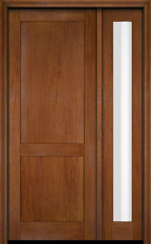 WDMA 38x84 Door (3ft2in by 7ft) Exterior Swing Mahogany Modern 2 Flat Panel Shaker Single Entry Door Sidelight 8