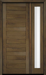 WDMA 38x84 Door (3ft2in by 7ft) Exterior Swing Mahogany Modern Slim Panel Shaker Single Entry Door Sidelight 3