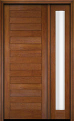 WDMA 38x84 Door (3ft2in by 7ft) Exterior Swing Mahogany Modern Slim Panel Shaker Single Entry Door Sidelight 5
