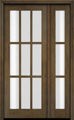 WDMA 38x84 Door (3ft2in by 7ft) Exterior Swing Mahogany 9 Lite TDL Single Entry Door Sidelight 3