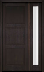 WDMA 38x84 Door (3ft2in by 7ft) Exterior Swing Mahogany 3 Raised Panel Solid Single Entry Door Sidelight 2