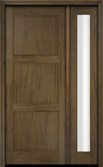 WDMA 38x84 Door (3ft2in by 7ft) Exterior Swing Mahogany 3 Raised Panel Solid Single Entry Door Sidelight 3