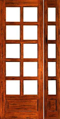 WDMA 38x96 Door (3ft2in by 8ft) French Tropical Hardwood Rustic-10-lite-P/B Solid Wood IG Glass Sidelight Door 1