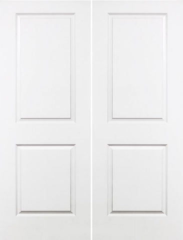 WDMA 40x80 Door (3ft4in by 6ft8in) Interior Swing Smooth 80in Carrara Hollow Core Double Door|1-3/8in Thick 1
