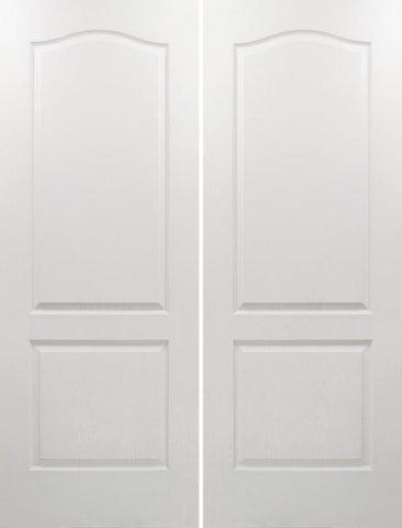 WDMA 40x80 Door (3ft4in by 6ft8in) Interior Swing Woodgrain 80in Classique Hollow Core Textured Double Door|1-3/8in Thick 1