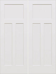 WDMA 40x80 Door (3ft4in by 6ft8in) Interior Barn Smooth 80in Craftsman III 3 Panel Shaker Hollow Core Double Door|1-3/8in Thick 1