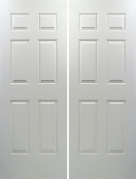 WDMA 40x80 Door (3ft4in by 6ft8in) Interior Swing Smooth 80in Colonist Solid Core Double Door|1-3/8in Thick 1