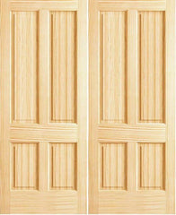 WDMA 40x80 Door (3ft4in by 6ft8in) Interior Swing Pine 4 Panel Radiata Double Door 1