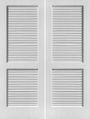 WDMA 40x80 Door (3ft4in by 6ft8in) Interior Swing Pine 80in Primed Louver Over Louver Double Door | 730 1