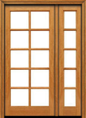 WDMA 40x80 Door (3ft4in by 6ft8in) French Mahogany 80in 10 lite Single Door/1side IG Glass 1