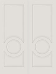 WDMA 40x80 Door (3ft4in by 6ft8in) Interior Barn Smooth 3110 MDF 3 Panel Circle Double Door 1