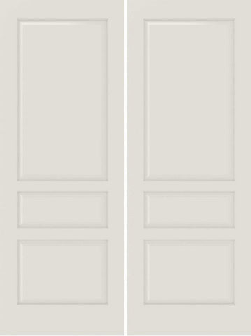 WDMA 40x80 Door (3ft4in by 6ft8in) Interior Bypass Smooth 3010 MDF 3 Panel Double Door 1