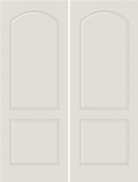WDMA 40x80 Door (3ft4in by 6ft8in) Interior Bifold Smooth 2020 MDF 2 Panel Arch Panel Double Door 1