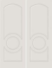 WDMA 40x80 Door (3ft4in by 6ft8in) Interior Bypass Smooth 3120 MDF 3 Panel Arch Panel Circle Double Door 1