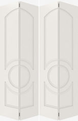 WDMA 40x80 Door (3ft4in by 6ft8in) Interior Bypass Smooth 3120 MDF 3 Panel Arch Panel Circle Double Door 2