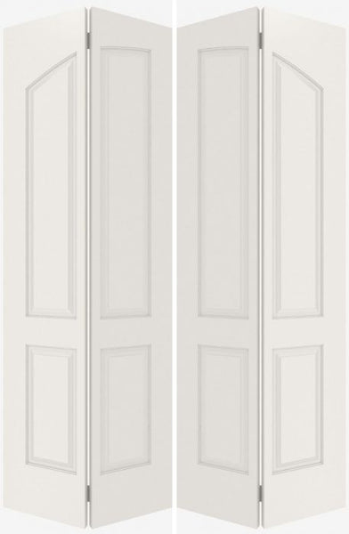 WDMA 40x80 Door (3ft4in by 6ft8in) Interior Bifold Smooth 4060 MDF Pair 4 Panel Arch Panel Double Door 1