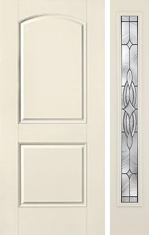 WDMA 40x80 Door (3ft4in by 6ft8in) Exterior Smooth 2 Panel Soft Arch Star Door 1 Side Wellesley Full Lite 1
