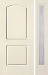 WDMA 40x80 Door (3ft4in by 6ft8in) Exterior Smooth 2 Panel Soft Arch Star Door 1 Side Chinchilla Full Lite 1