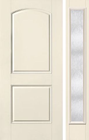 WDMA 40x80 Door (3ft4in by 6ft8in) Exterior Smooth 2 Panel Soft Arch Star Door 1 Side Chord Full Lite 1