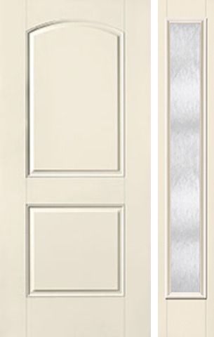 WDMA 40x80 Door (3ft4in by 6ft8in) Exterior Smooth 2 Panel Soft Arch Star Door 1 Side Chord Full Lite 1