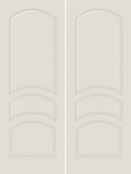 WDMA 40x84 Door (3ft4in by 7ft) Interior Barn Smooth 3030 MDF 3 Panel Arch Panel Double Door 1