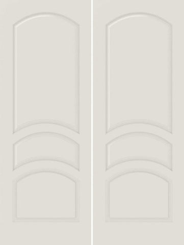 WDMA 40x84 Door (3ft4in by 7ft) Interior Barn Smooth 3030 MDF 3 Panel Arch Panel Double Door 1