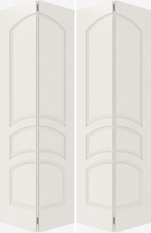 WDMA 40x84 Door (3ft4in by 7ft) Interior Barn Smooth 3030 MDF 3 Panel Arch Panel Double Door 2