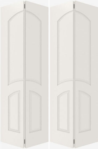 WDMA 40x84 Door (3ft4in by 7ft) Interior Swing Smooth 3230 MDF 3 Panel Arch Panel Double Door 2