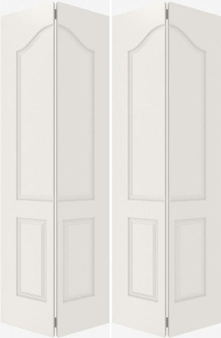 WDMA 40x84 Door (3ft4in by 7ft) Interior Bifold Smooth 3220 MDF 3 Panel Arch Panel Double Door 2